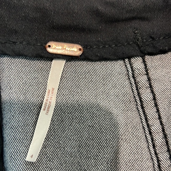 Free People- Modern Femme Washed Black Denim Mini Skirt Size 4 - Picture 4 of 5